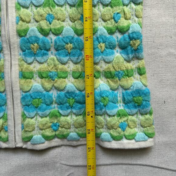 Talbots Zip Cardigan Vintage Y2k Flowers Womens Petite Medium - Picture 6 of 6